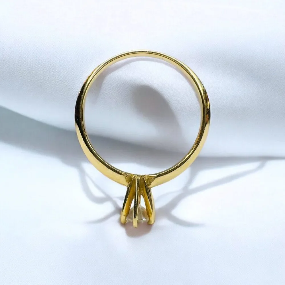 14k Gold Diamond Ring Sz 6.25 1/3ct Round Cut Solitaire Wedding Ring 1.4g